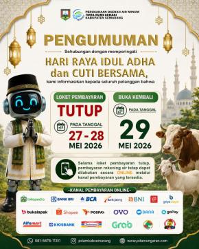 PENGUMUMAN LAYANAN LOKET PEMBAYARAN: Dalam rangka memperingati Hari Libur Nasional Hari Raya Idul Ad